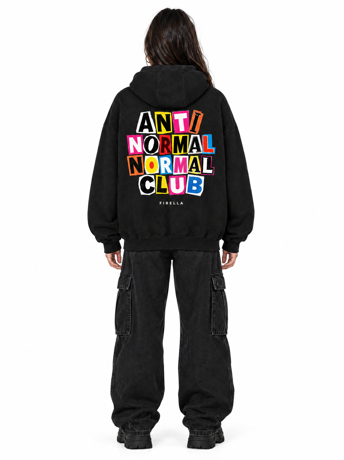 ANTI NORMAL CLUB HOODIE - Black - back