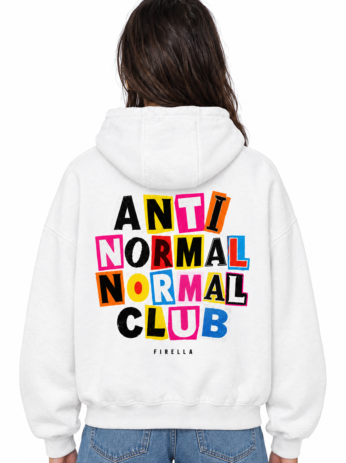 ANTI NORMAL CLUB HOODIE - White - back detail