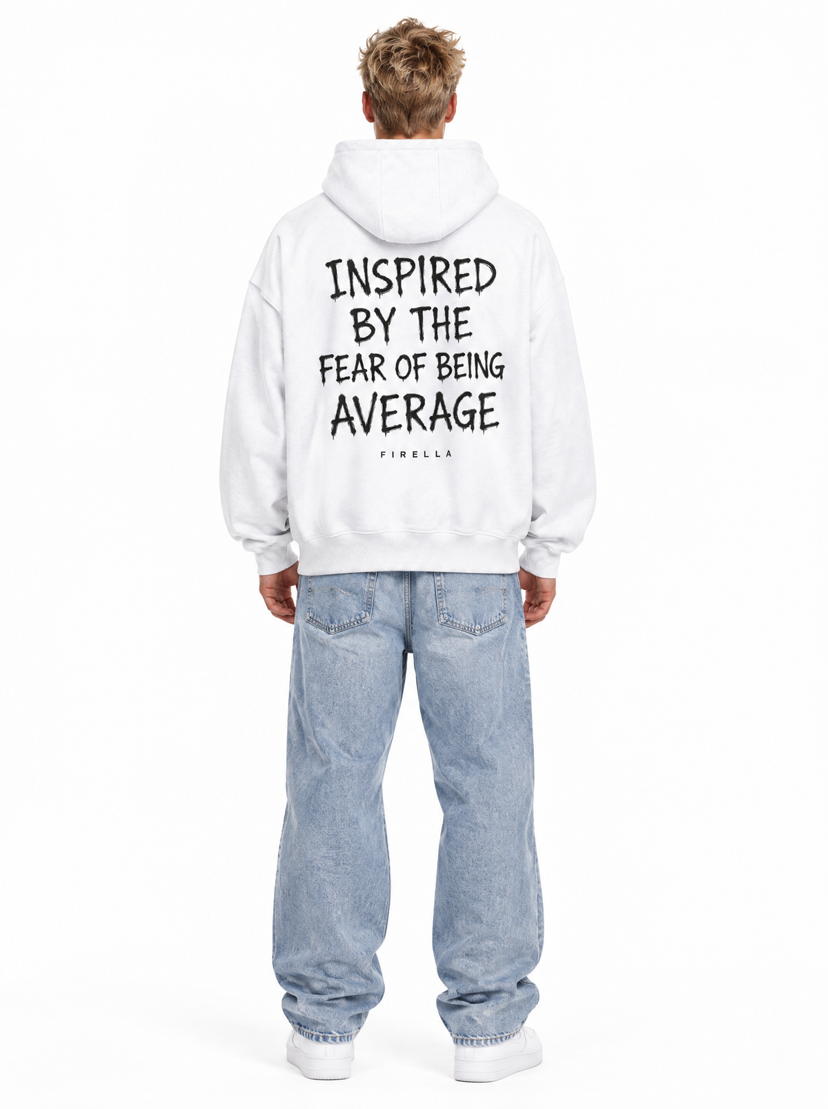 ANTI AVERAGE HOODIE - White - back