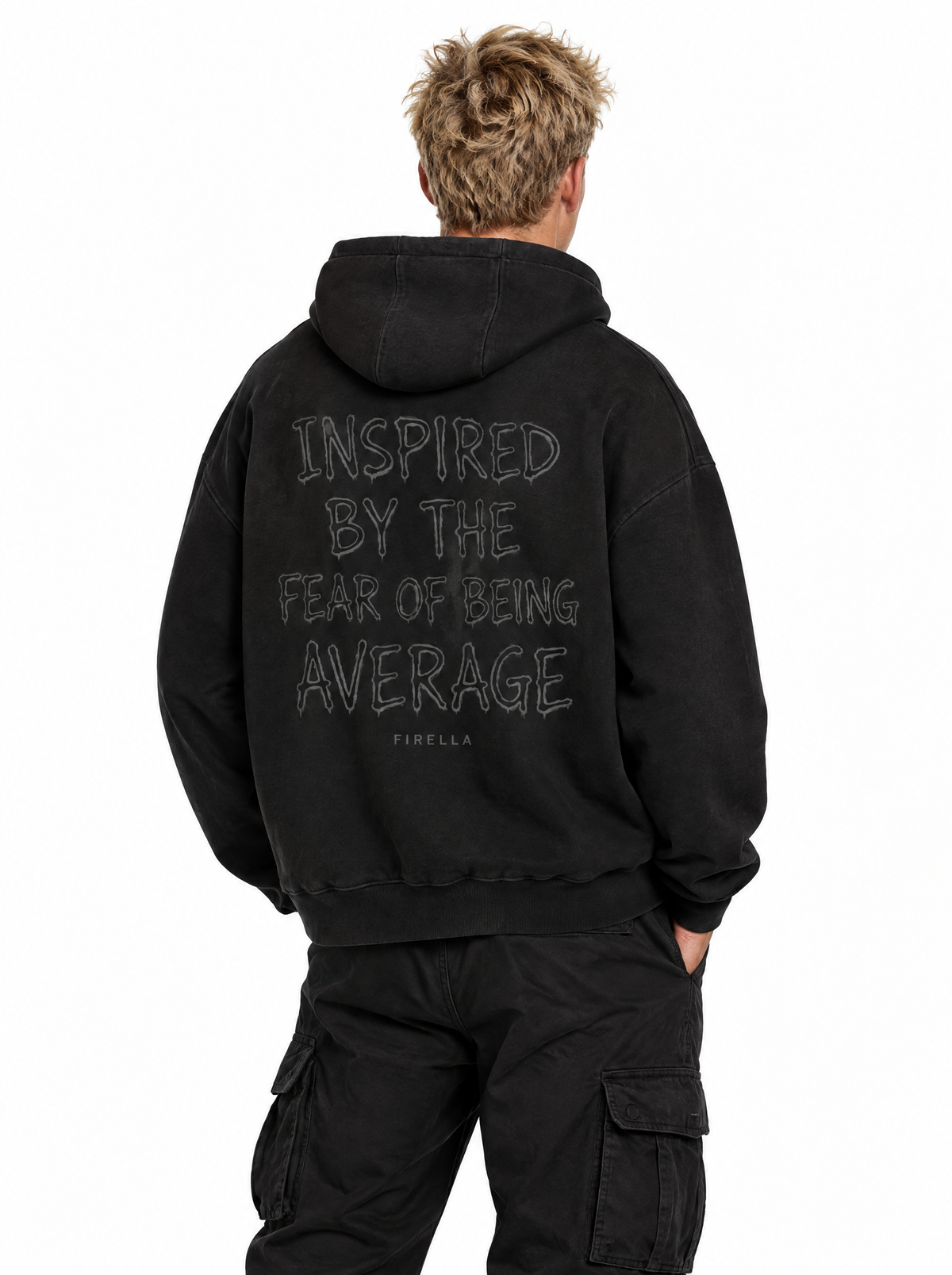 ANTI AVERAGE HOODIE - Black - back angle