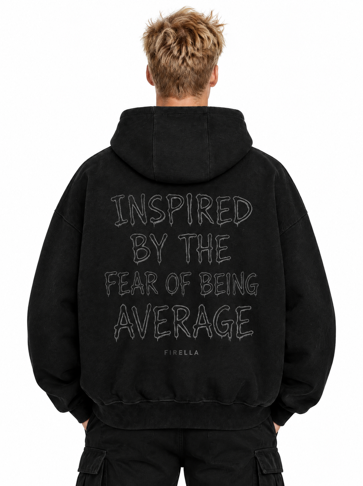 ANTI AVERAGE HOODIE - Black - back detail