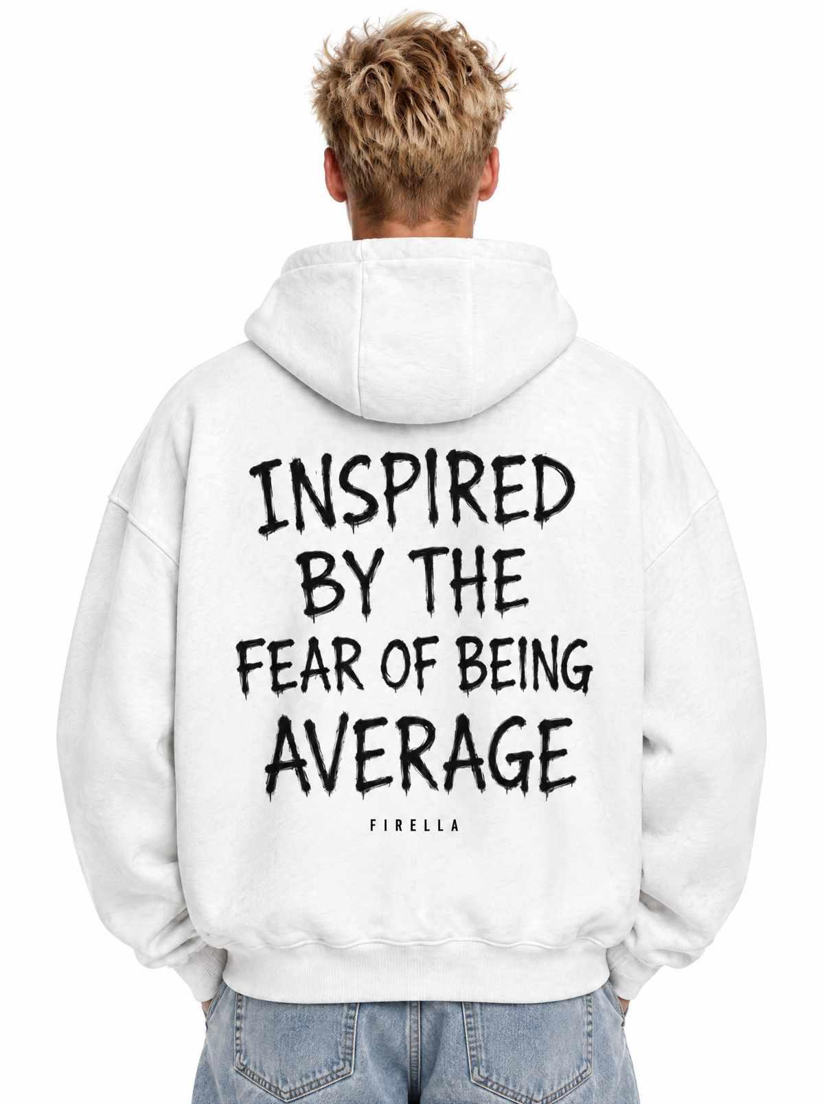 ANTI AVERAGE HOODIE - White - back detail