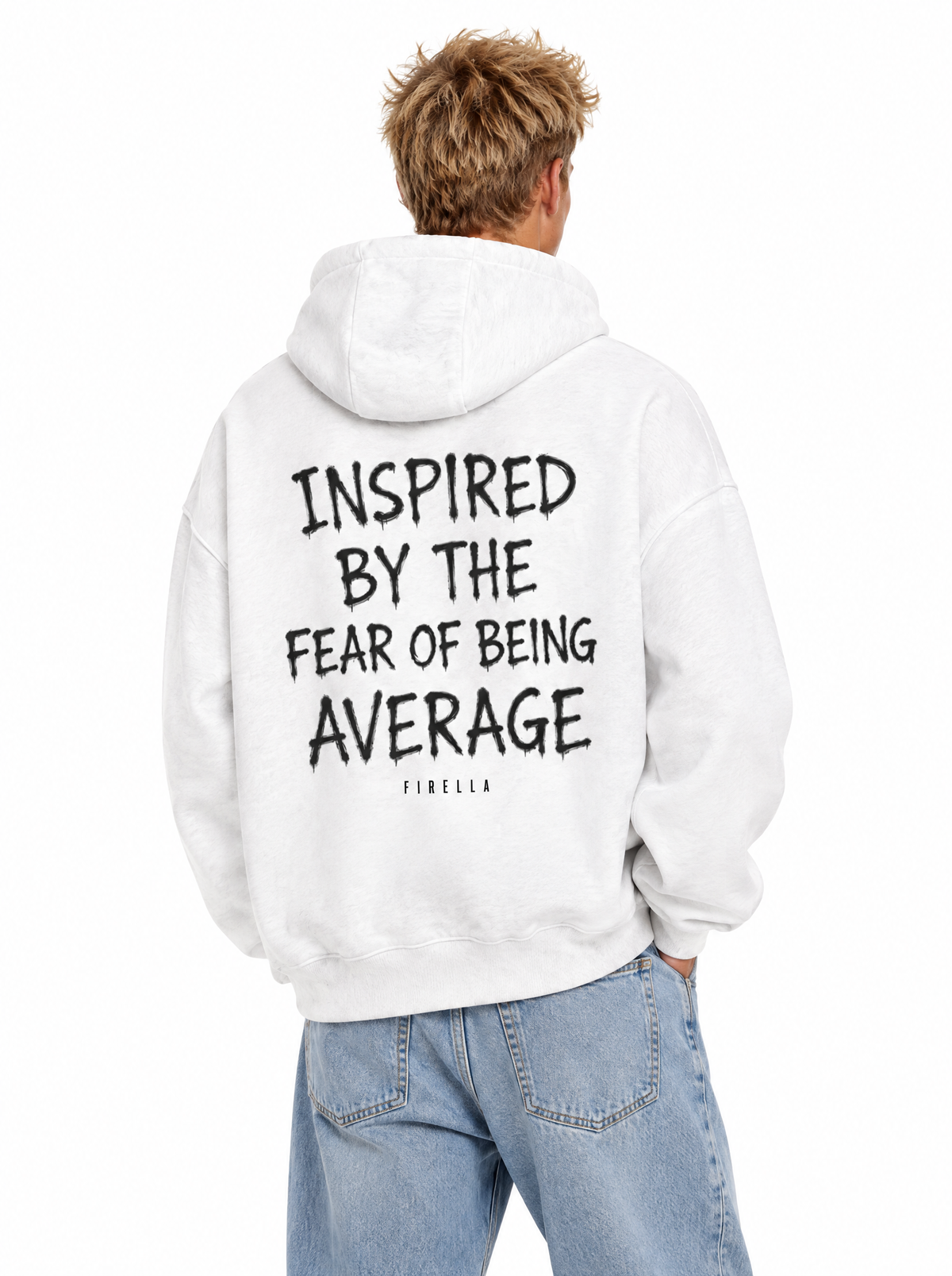 ANTI AVERAGE HOODIE - White - back angle