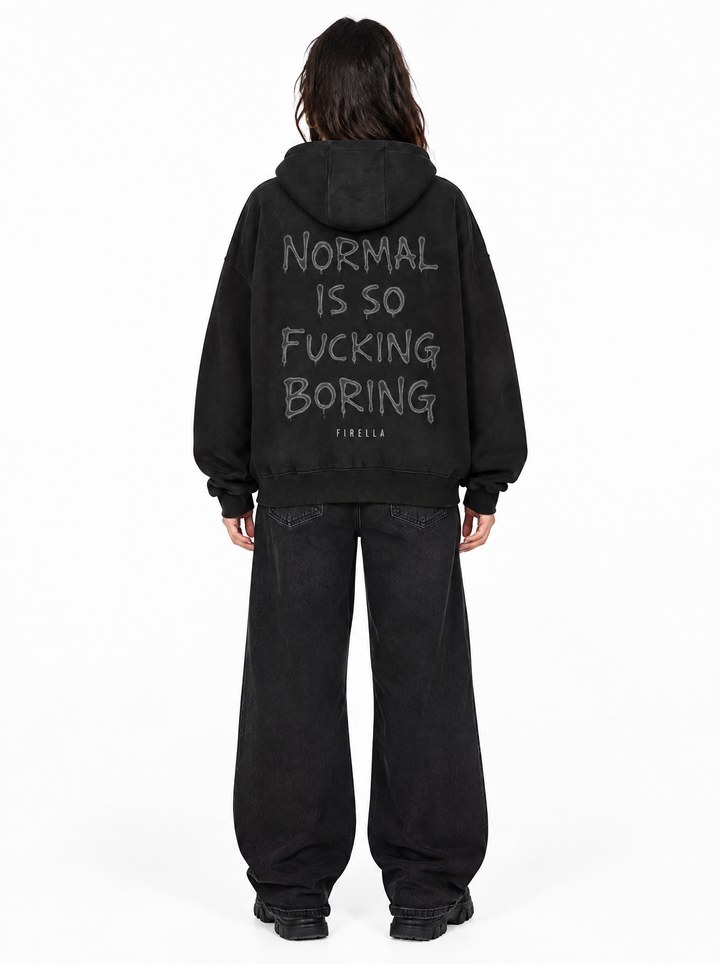 ANTI NORMAL HOODIE - Black - back
