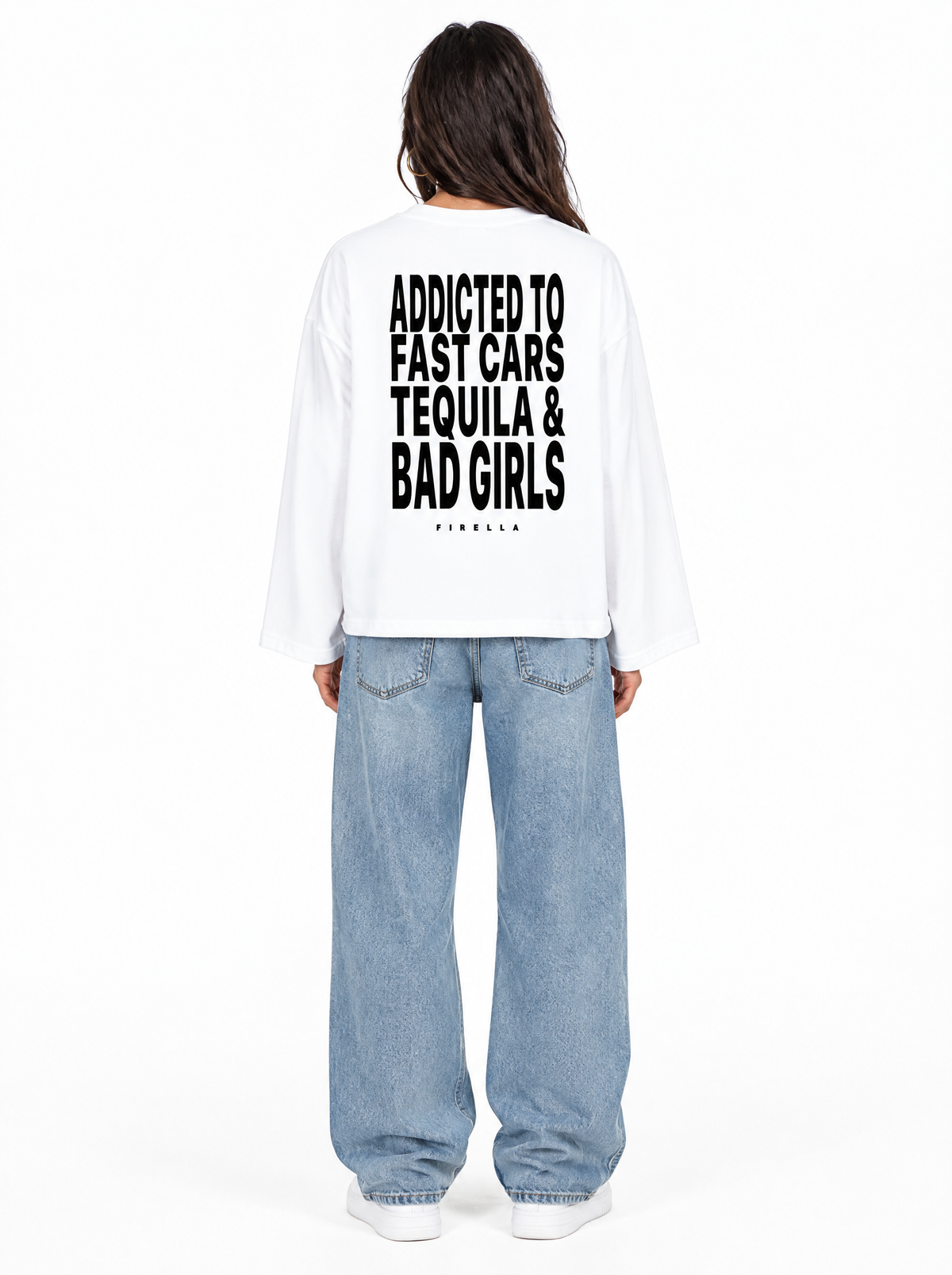 "ADDICTED TO" Long Sleeve - White - back