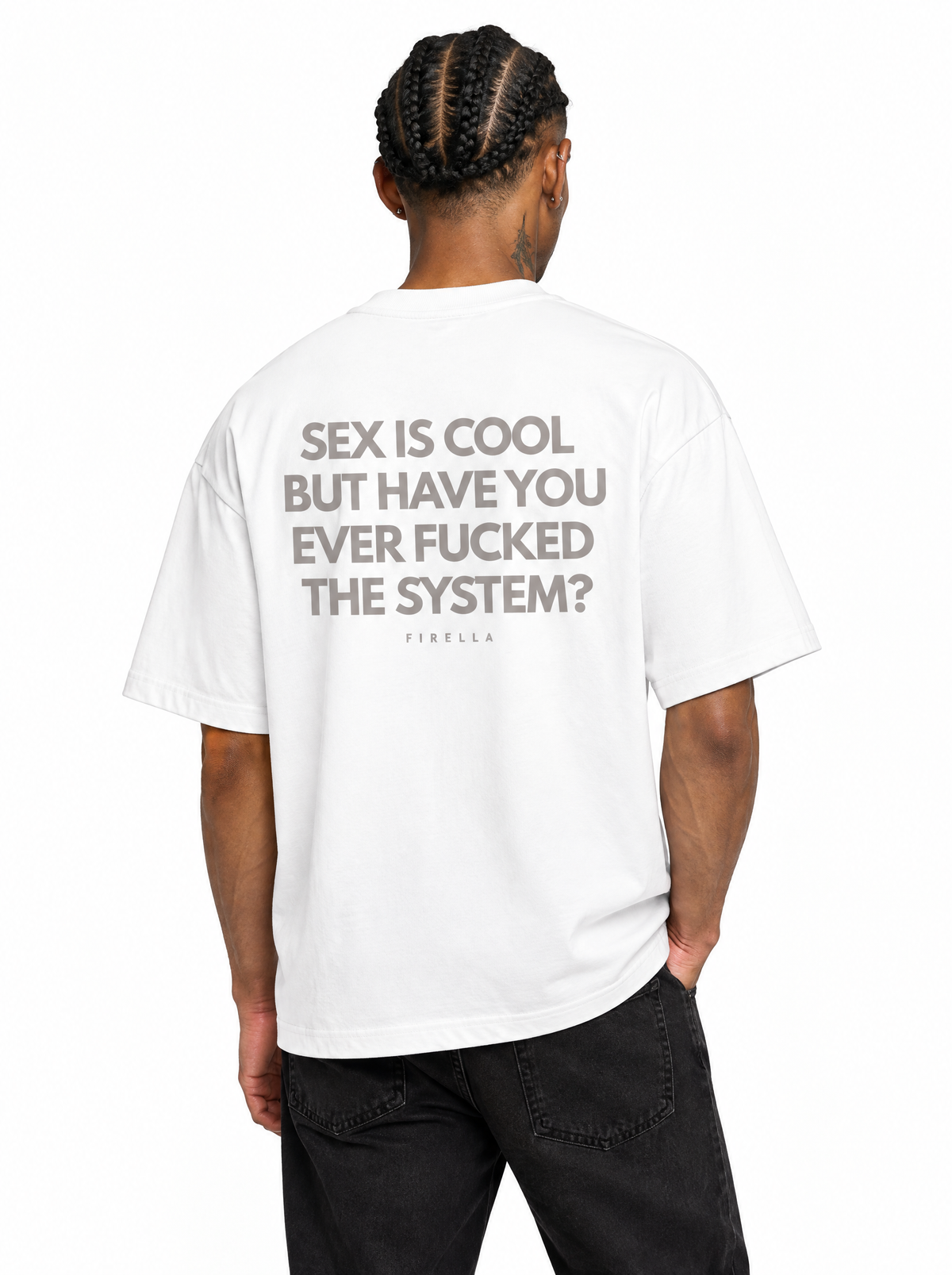 SYSTEM BREAKER TEE - White - back angle