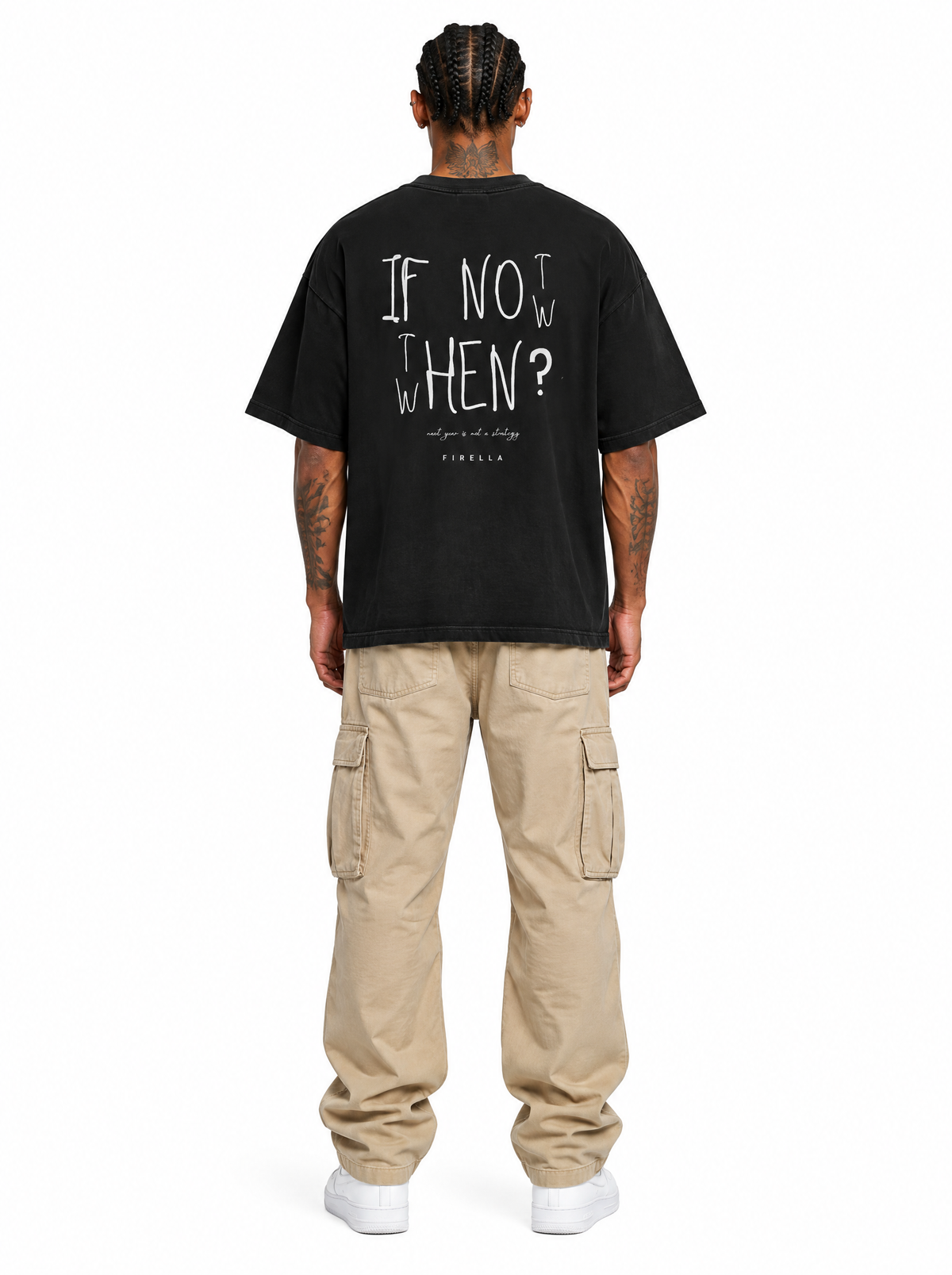 NOW OR NEVER TEE - Black - back