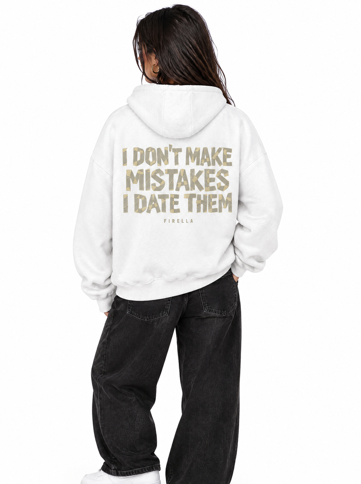 MISTAKES HOODIE - White - back angle