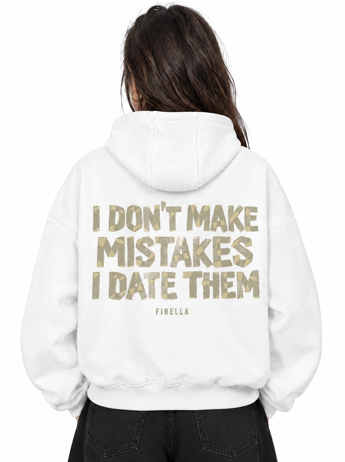 MISTAKES HOODIE - White - back detail