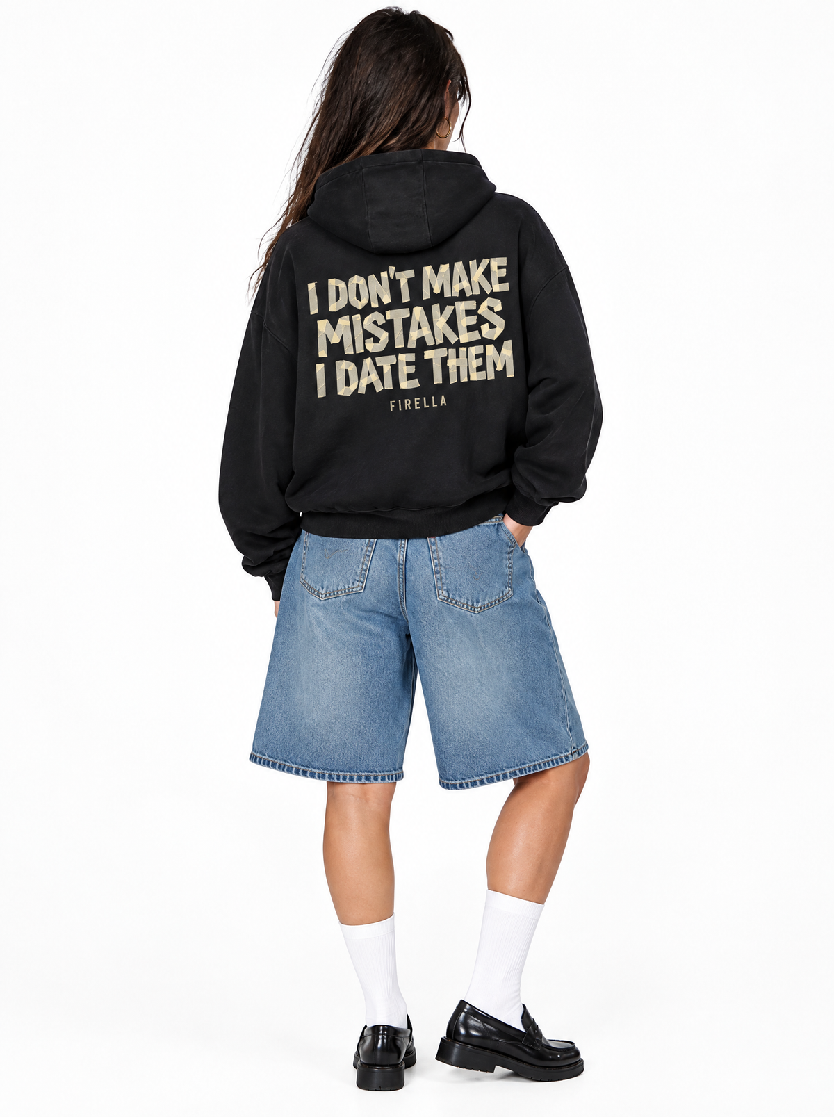 MISTAKES HOODIE - Black - back angle