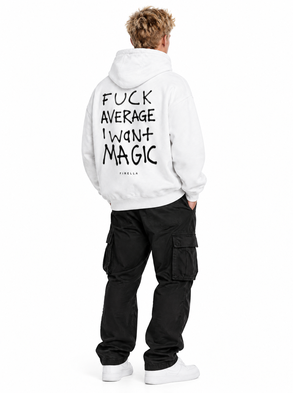 MAGIC HOODIE - White - back angle