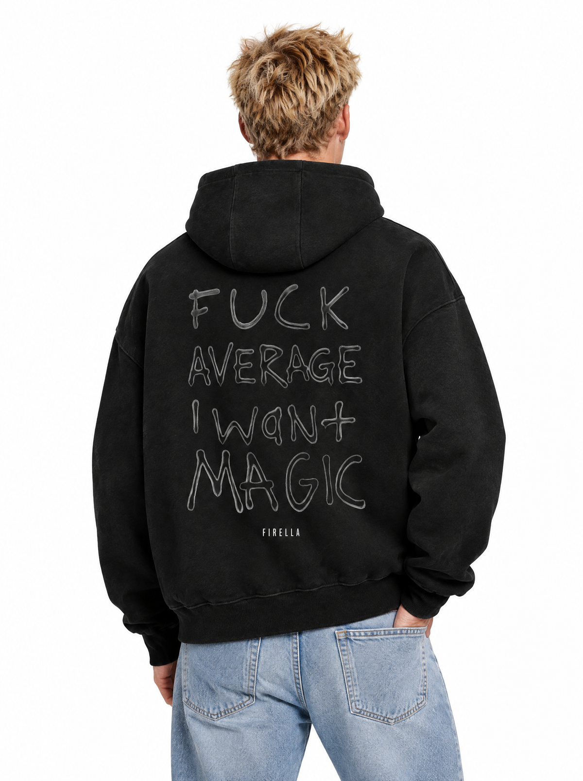 MAGIC HOODIE - Black - back angle
