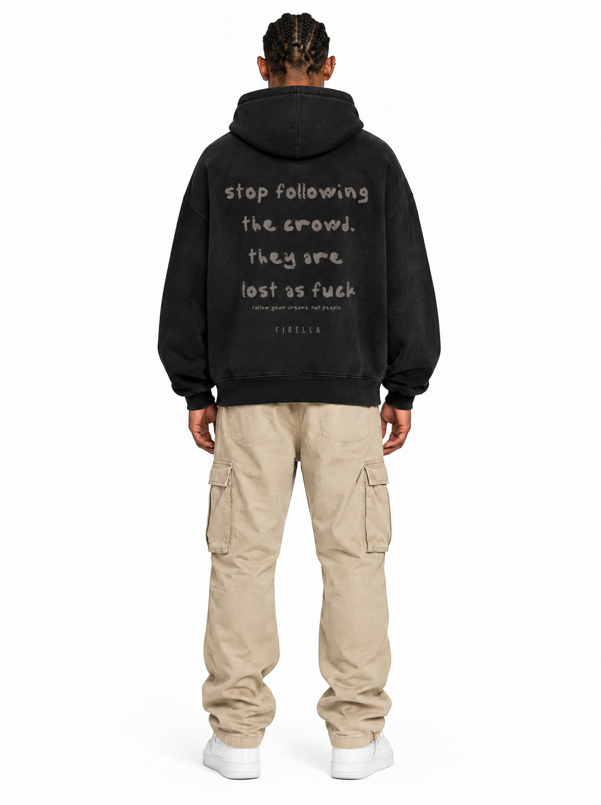 LOST CROWD HOODIE - Black - back