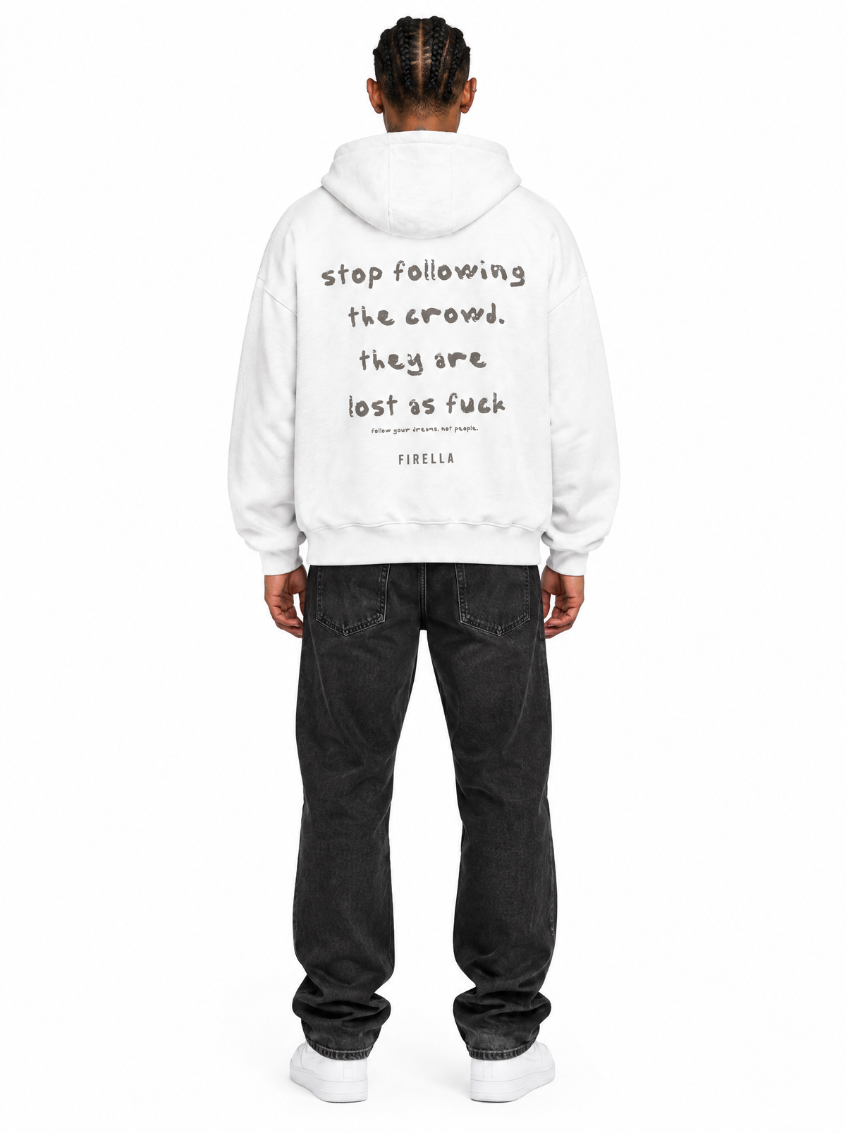 LOST CROWD HOODIE - White - back