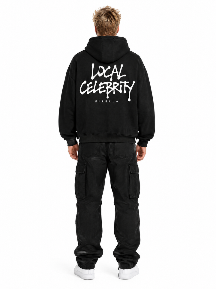 LOCAL CELEBRITY HOODIE - Black - back