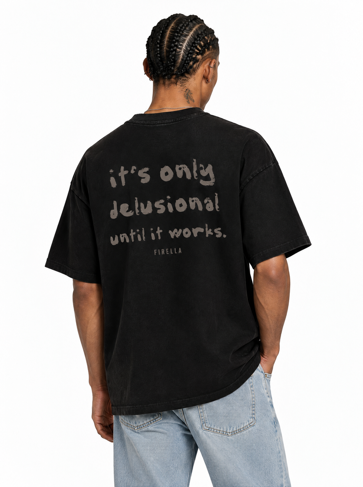GENIUS TEE - Black - back angle