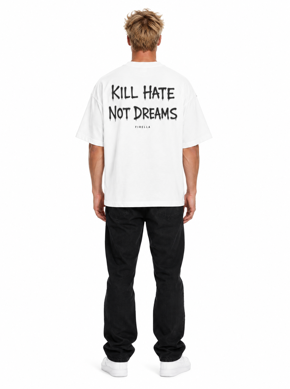 KILL HATE TEE - White - back