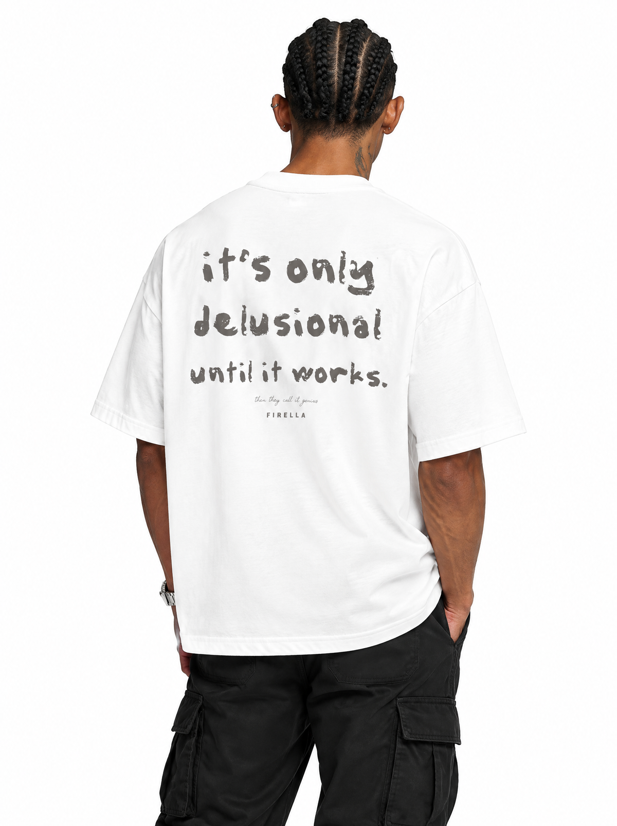 GENIUS TEE - White - back angle
