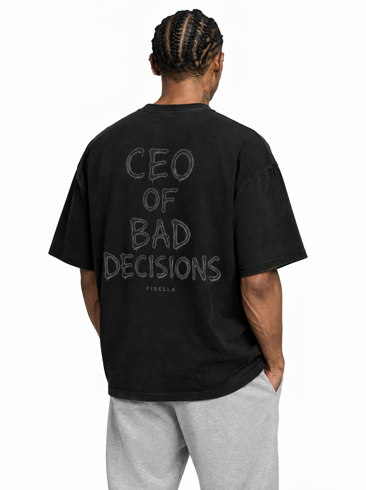 CEO TEE - Black - back angle