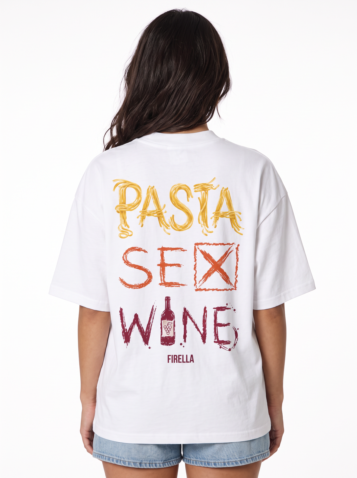 PASTA SEX WINE TEE - White - back detail