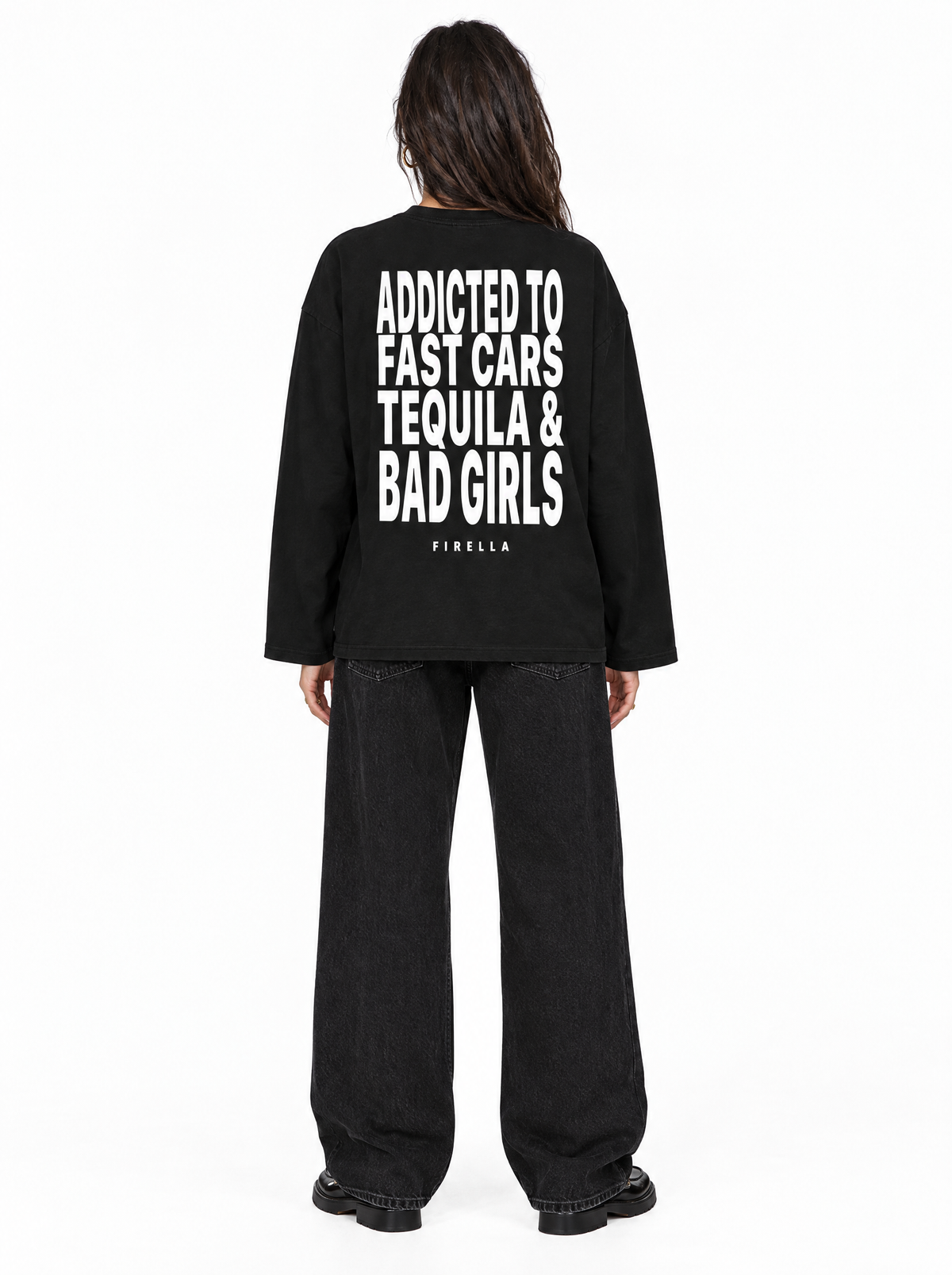 "ADDICTED TO" Long Sleeve - Black - back