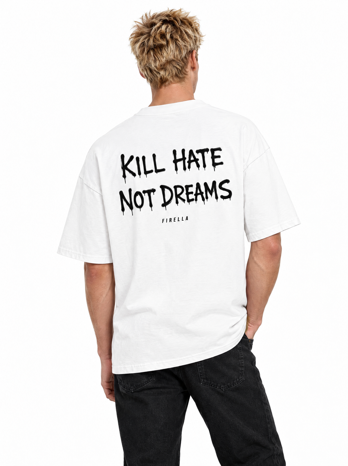 KILL HATE TEE - White - back angle