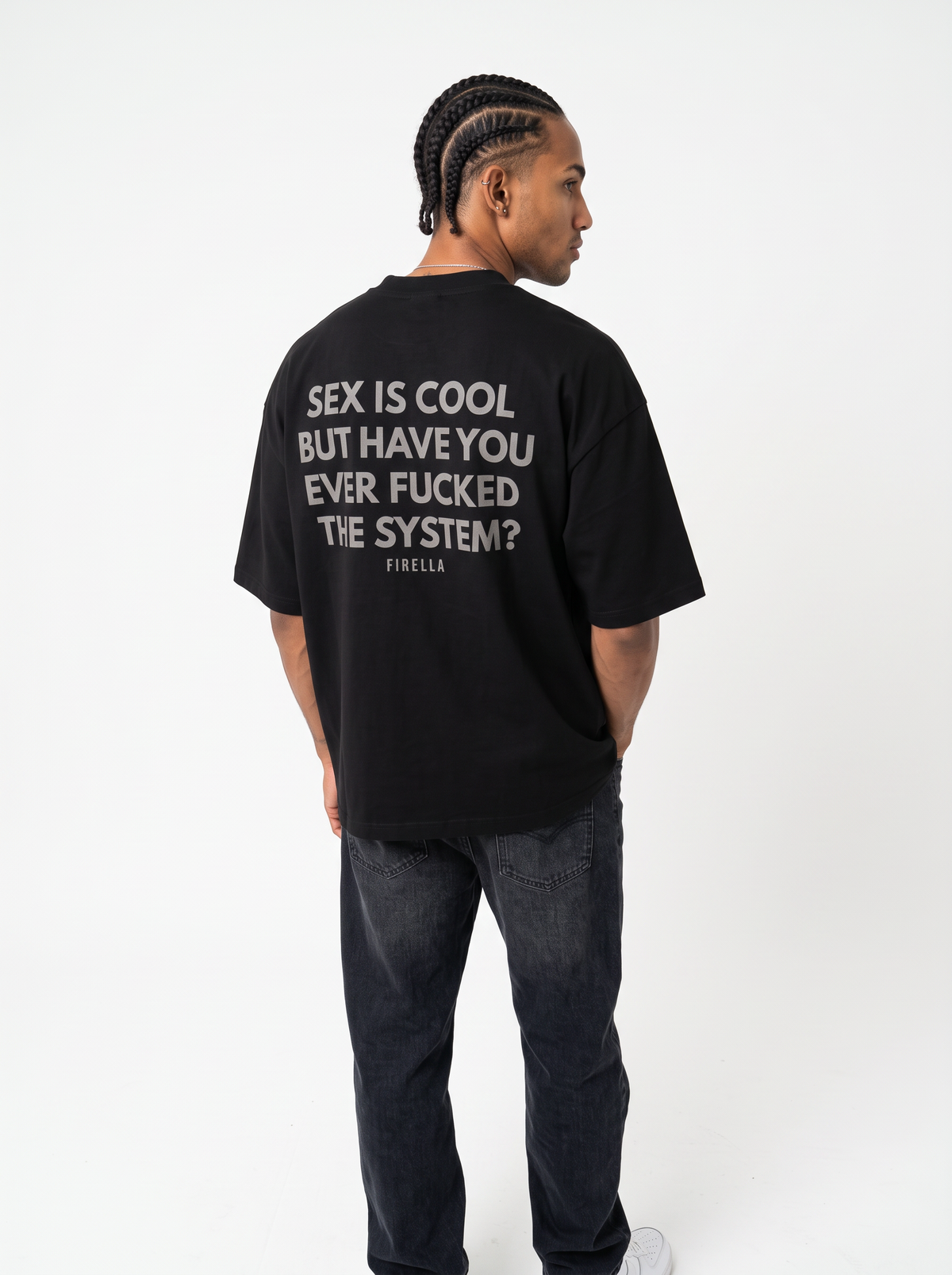 SYSTEM BREAKER TEE - Black - back angle
