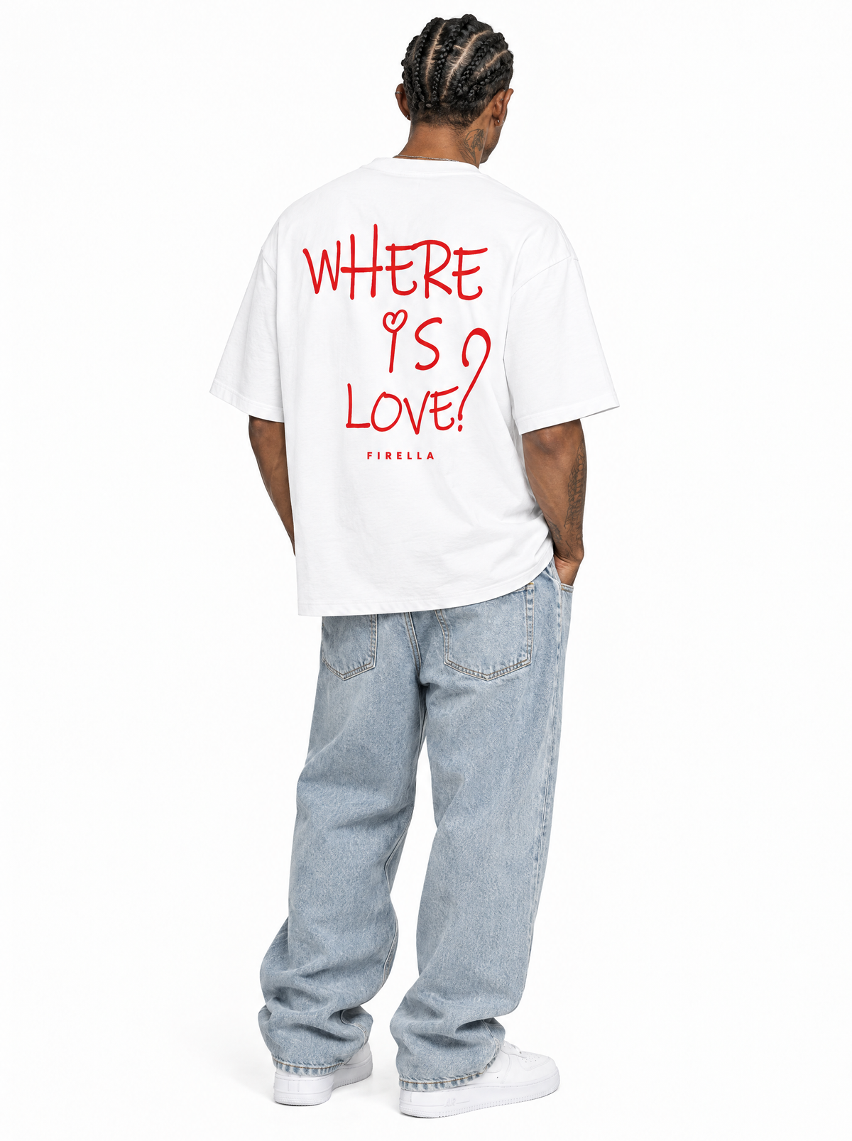 "WHERE IS LOVE?" T-Shirt - White - back angle