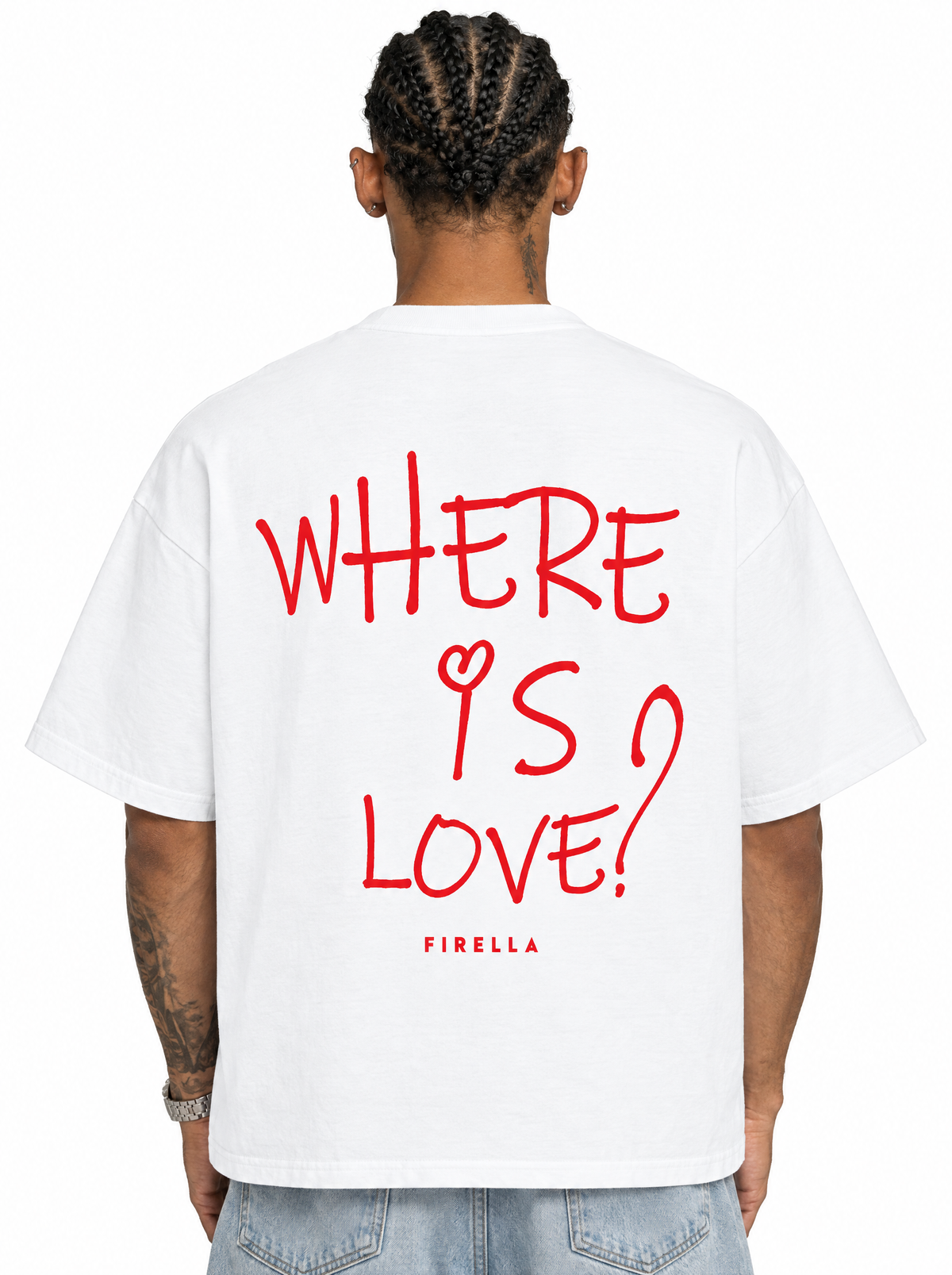 "WHERE IS LOVE?" T-Shirt - White - back detail