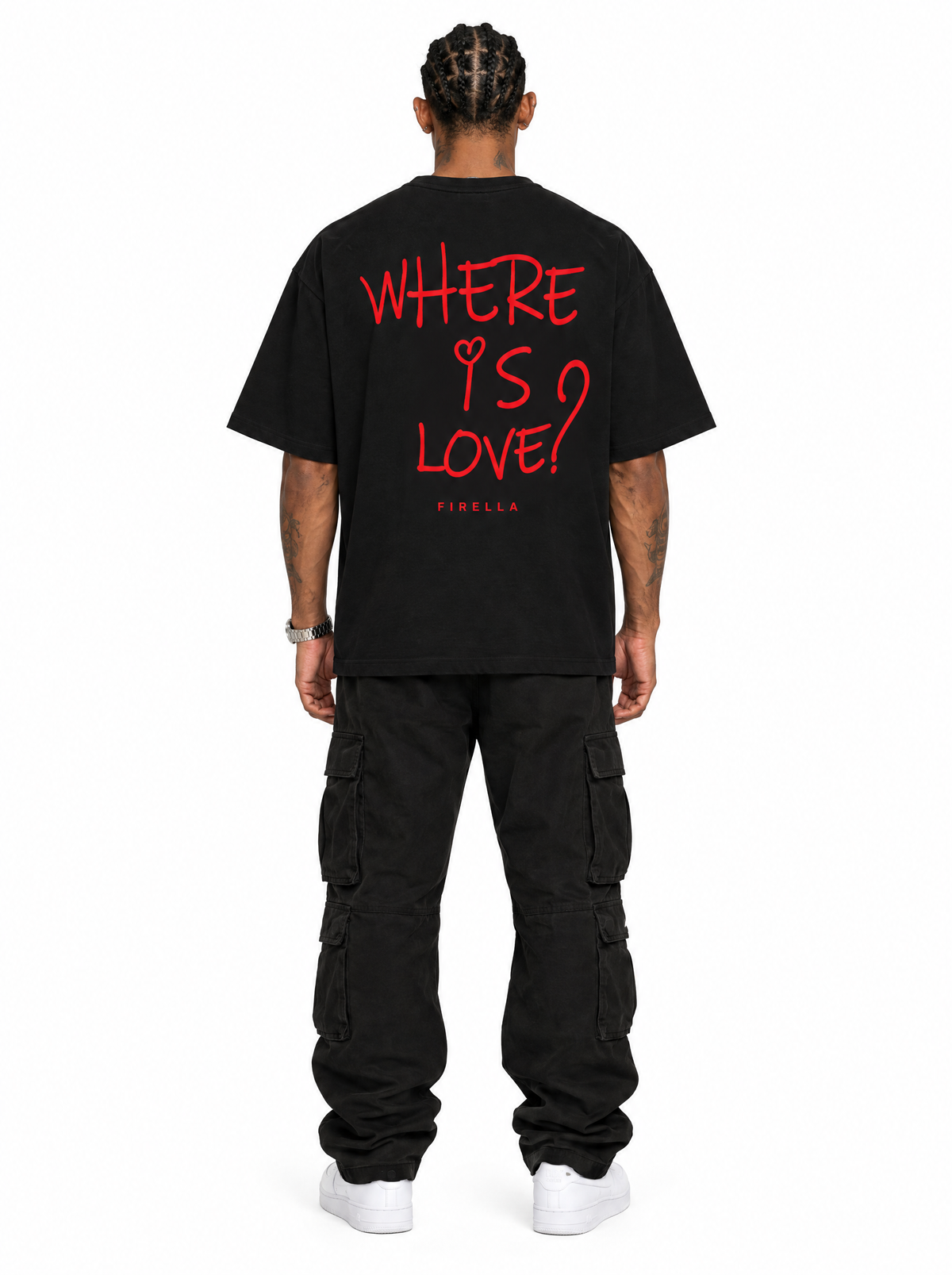 "WHERE IS LOVE?" T-Shirt - Black - back