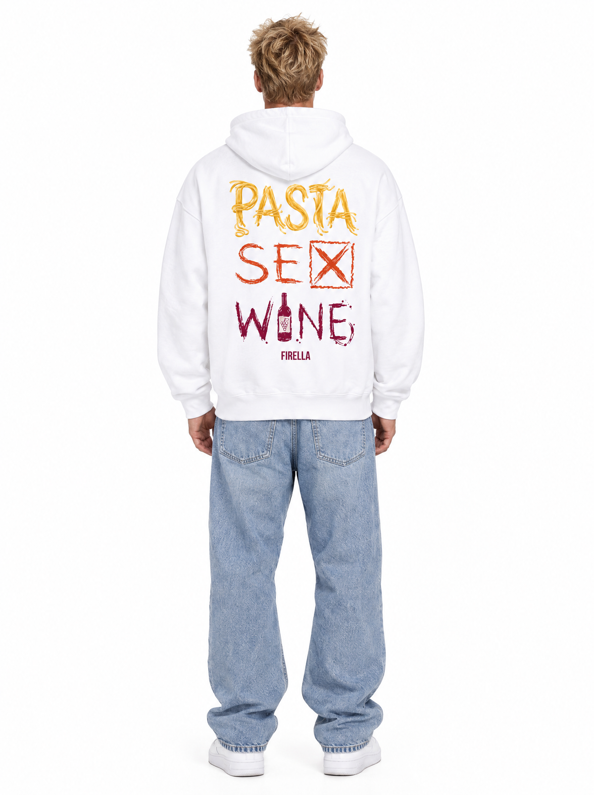 PASTA SEX WINE HOODIE - White - back